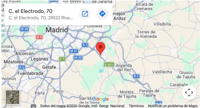 C. el Electrodo, 70, 28522 Rivas-Vaciamadrid, Madrid